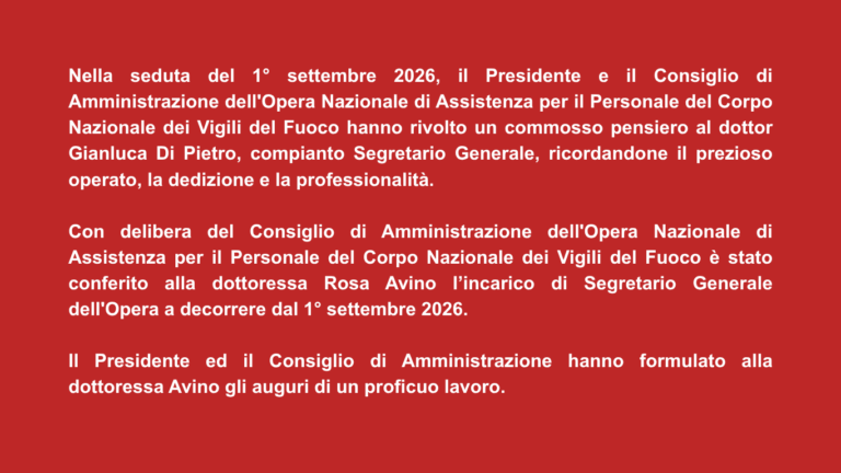 Nomina nuovo Segretario Generale Dott.ssa Rosa Avino